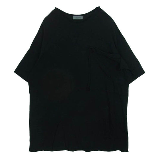 Yohji Yamamoto POUR HOMME ヨウジヤマモトプールオム HZ-T08-072 ULTIMA COTTON T-SHIRT ウルティマ天竺 コットン 半袖 オーバーサイズ Tシャツ カットソー ブラック系 3【中古】