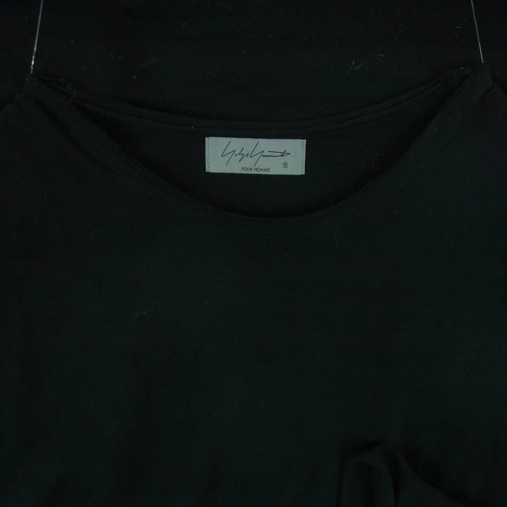 Yohji Yamamoto POUR HOMME ヨウジヤマモトプールオム HZ-T08-072 ULTIMA COTTON T-SHIRT ウルティマ天竺 コットン 半袖 オーバーサイズ Tシャツ カットソー ブラック系 3【中古】