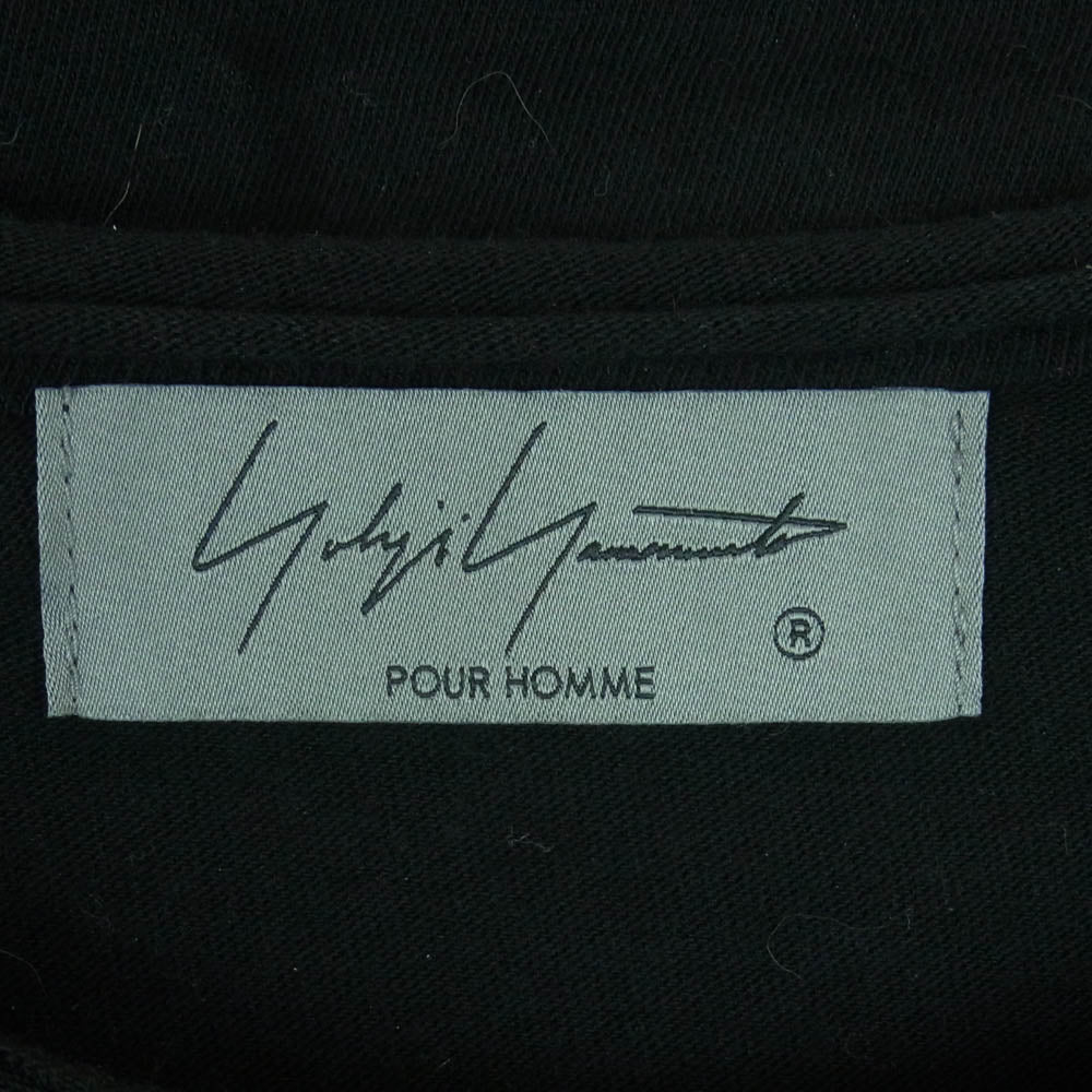 Yohji Yamamoto POUR HOMME ヨウジヤマモトプールオム HZ-T08-072 ULTIMA COTTON T-SHIRT ウルティマ天竺 コットン 半袖 オーバーサイズ Tシャツ カットソー ブラック系 3【中古】