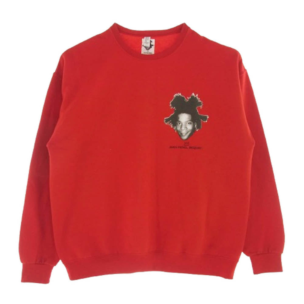WACKO MARIA ワコマリア JEAN-MICHEL BASQUIAT CREW NECK SWEAT SHIRT ジャンミシェルバスキア クルーネック スウェット トレーナー レッド系 XL【中古】