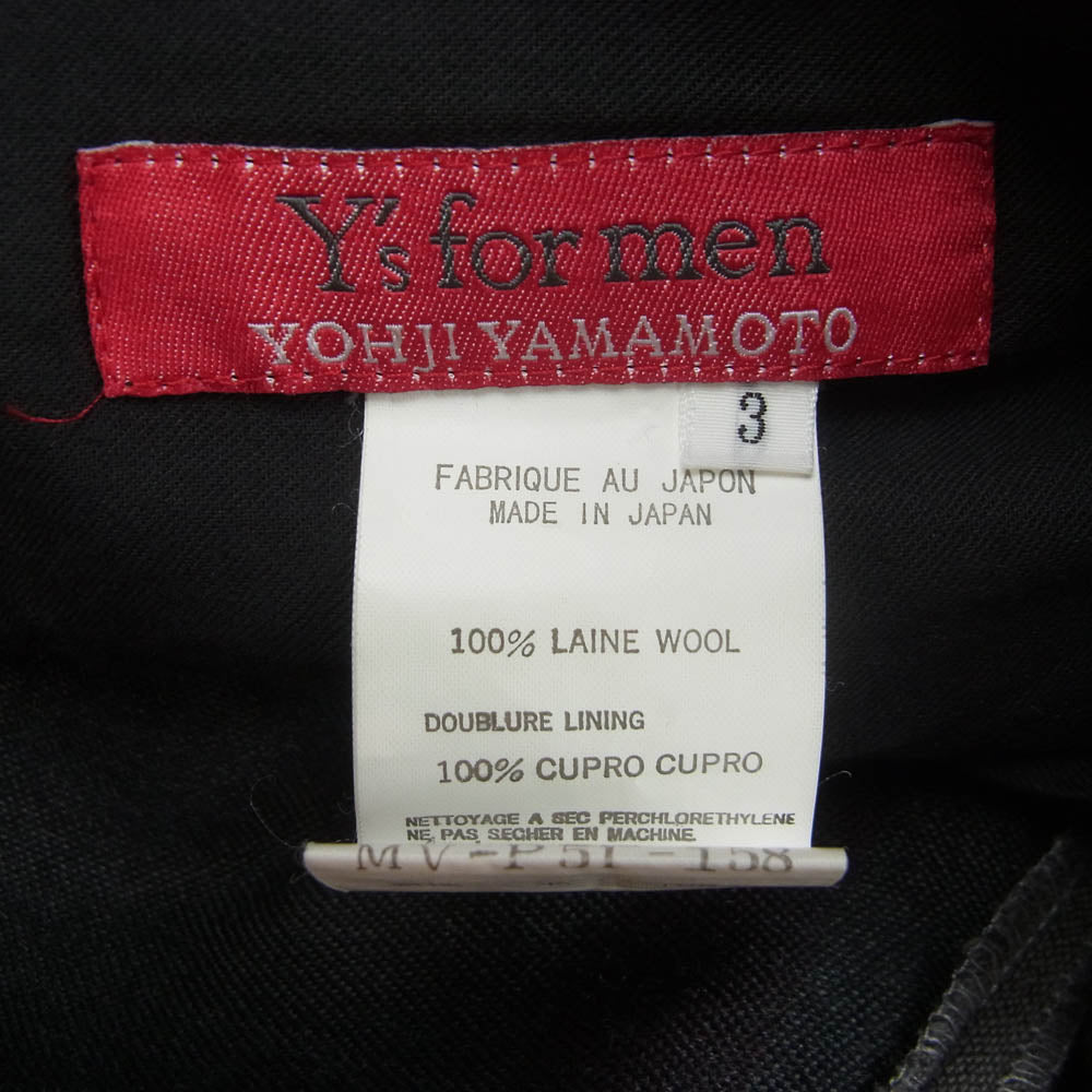 Y's Yohji Yamamoto ワイズ ヨウジヤマモト MV-P51-158 赤タグ RED LABEL レッドレーベル ウール ストライプ イージー パンツ グレー系 3【中古】