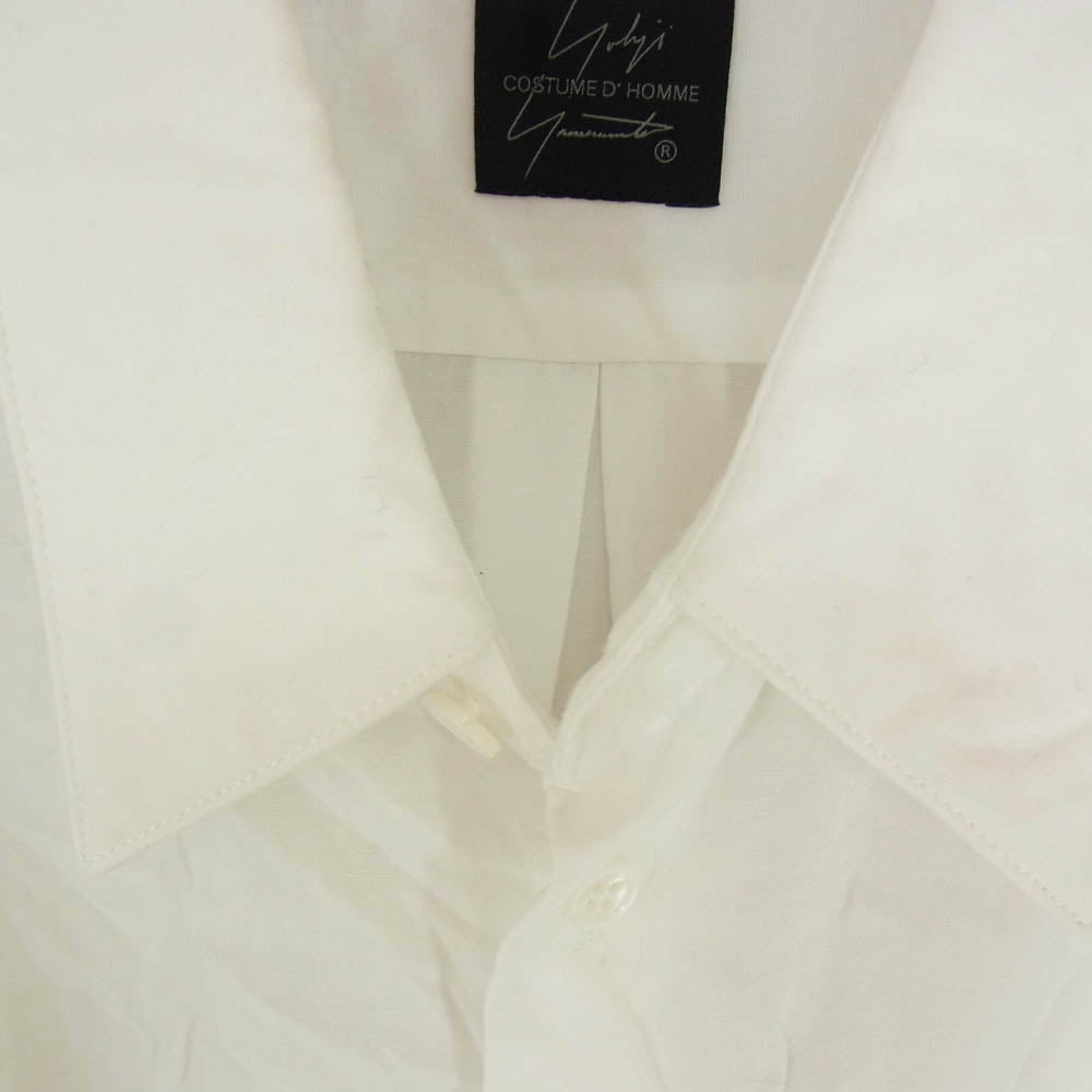 Yohji Yamamoto ヨウジヤマモト HJ-B83-250 COSTUME D'HOMME POPLIN CLASSIC SHIRT コスチュームドオム ポプリン クラシック 長袖 シャツ ホワイト系 4【中古】