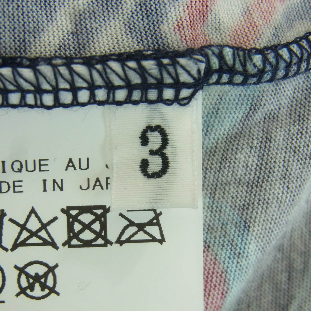 Yohji Yamamoto POUR HOMME ヨウジヤマモトプールオム HZ-T84-992 CHINOISERIE LONG SLEEVE T-SHIRT 総柄 長袖 カットソー Tシャツ ネイビー系 3【中古】