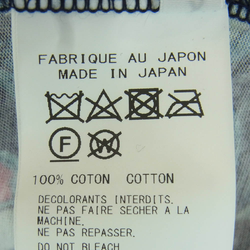 Yohji Yamamoto POUR HOMME ヨウジヤマモトプールオム HZ-T84-992 CHINOISERIE LONG SLEEVE T-SHIRT 総柄 長袖 カットソー Tシャツ ネイビー系 3【中古】