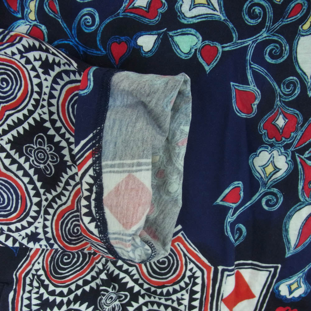 Yohji Yamamoto POUR HOMME ヨウジヤマモトプールオム HZ-T84-992 CHINOISERIE LONG SLEEVE T-SHIRT 総柄 長袖 カットソー Tシャツ ネイビー系 3【中古】