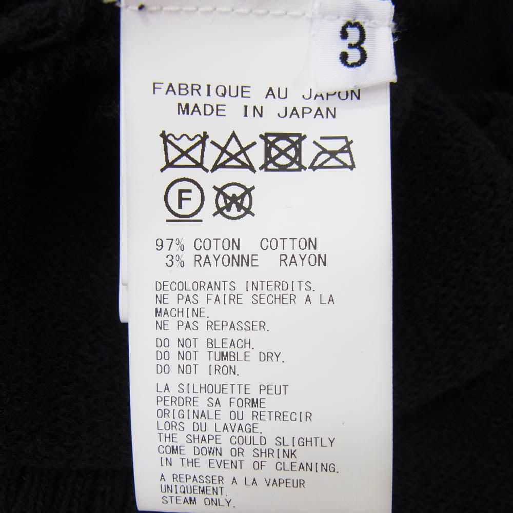 Yohji Yamamoto POUR HOMME ヨウジヤマモトプールオム HS-K17-095 7G SWITCH BORDER SWITCH V-NECK VEST ボーダー 切り替え Vネック ニット ベスト ブラック系 3【中古】