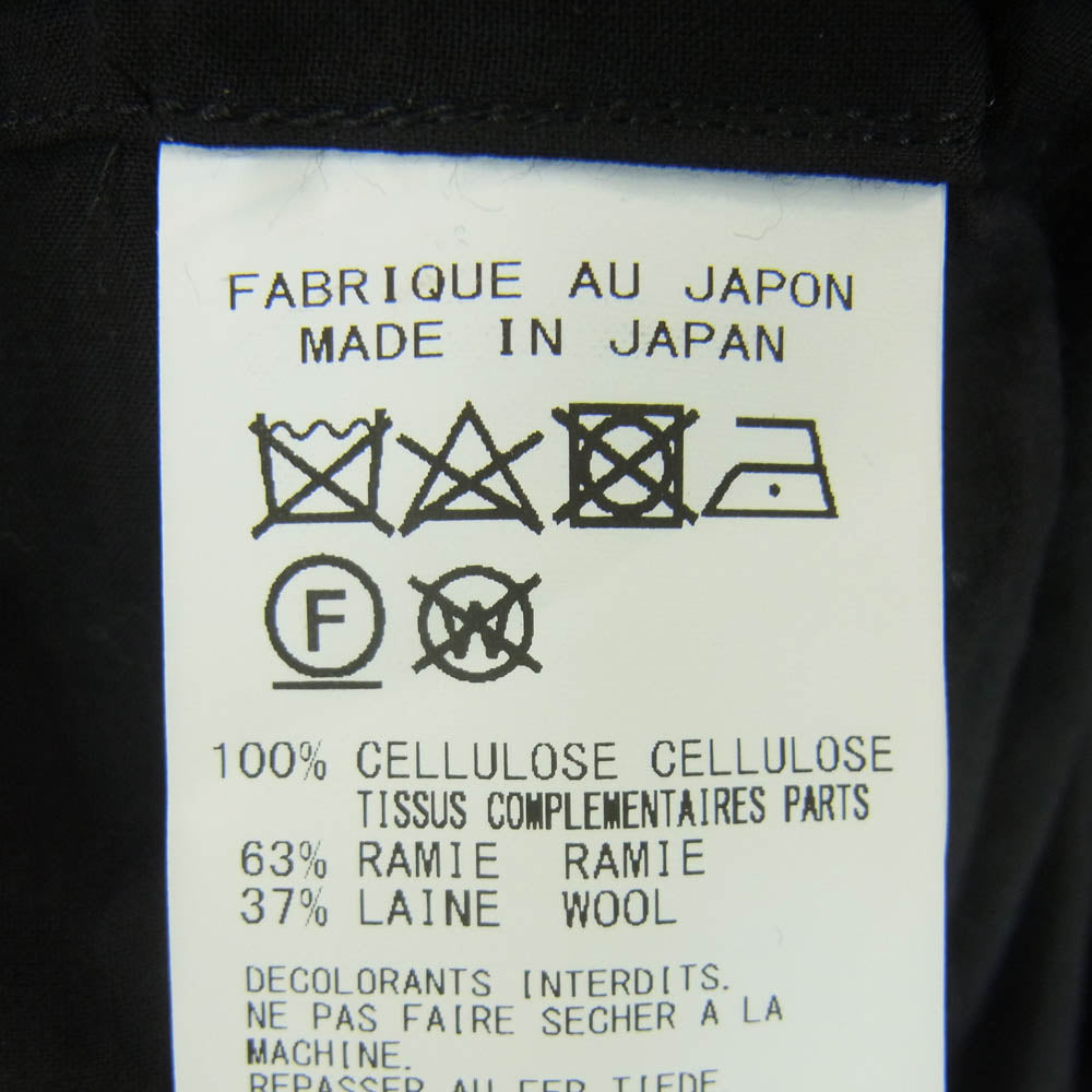 Yohji Yamamoto POUR HOMME ヨウジヤマモトプールオム HD-B93-204 フェザーカラー 長袖 ロング シャツ ブラウス ブラック系 4【中古】