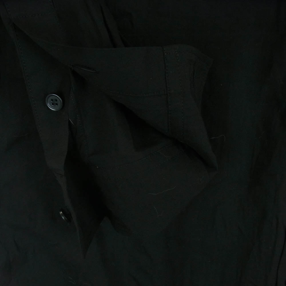 Yohji Yamamoto POUR HOMME ヨウジヤマモトプールオム HD-B93-204 フェザーカラー 長袖 ロング シャツ ブラウス ブラック系 4【中古】