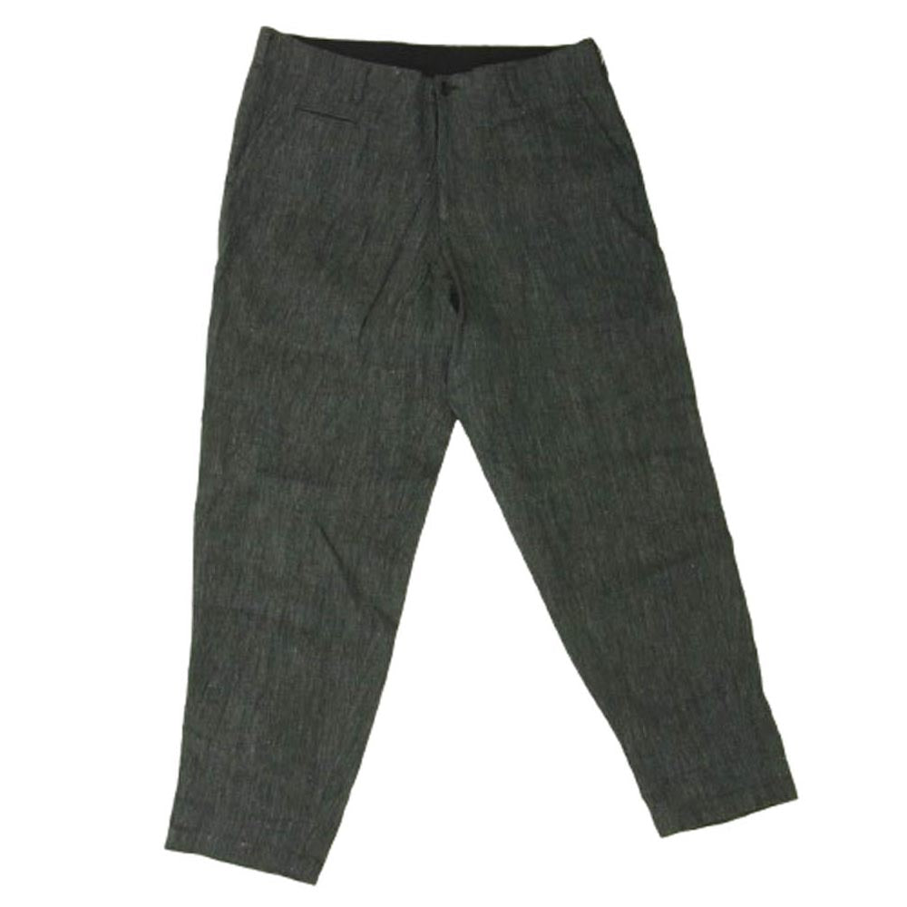 Yohji Yamamoto POUR HOMME ヨウジヤマモトプールオム 24SS HS-P37-302 FLAX TOP GABARDINE COIN POCKET SLIM PANTS コインPK付き細P リネンツイル パンツ ダークグレー系 4【中古】