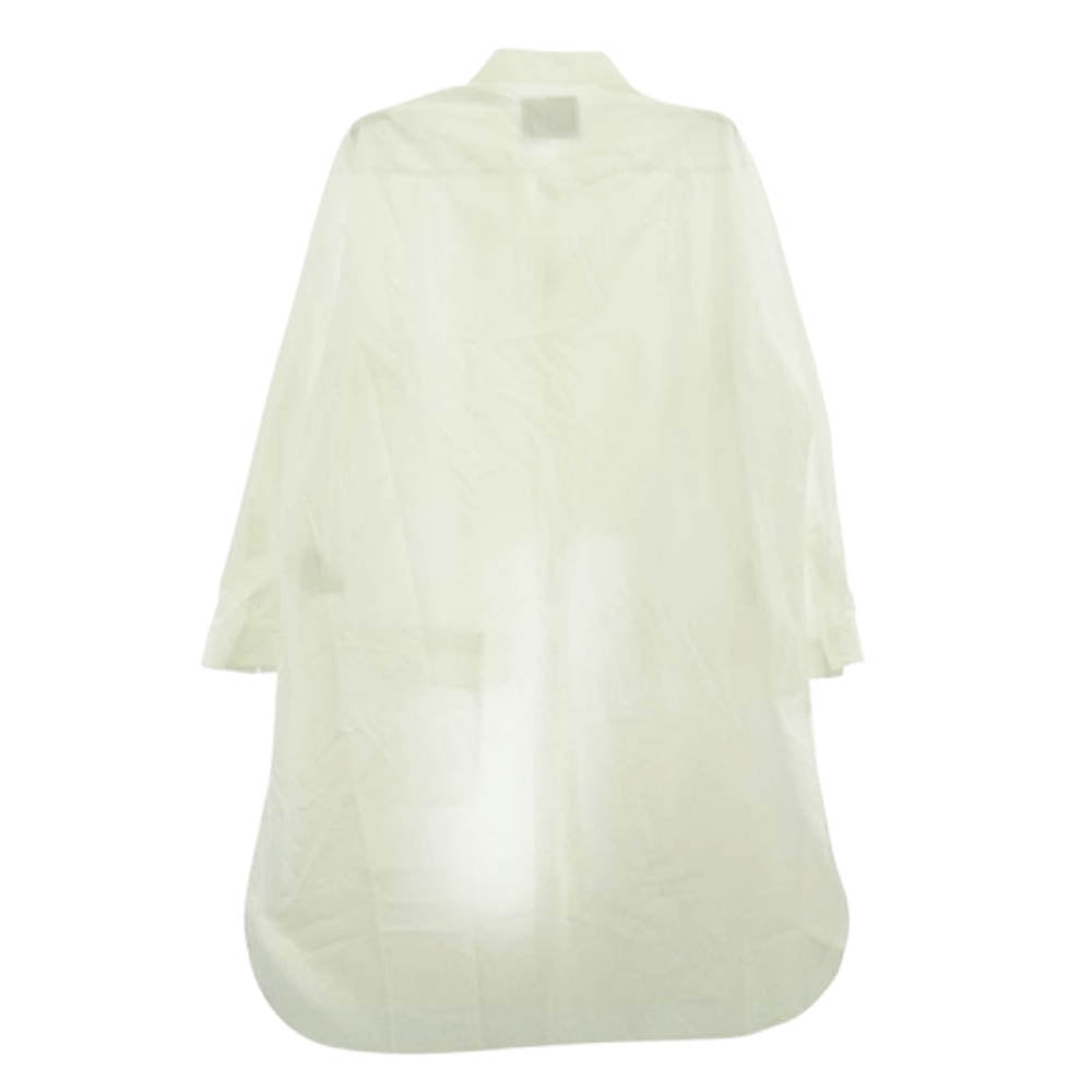 Yohji Yamamoto ヨウジヤマモト 22SS HE-B79-094 前二重プリーツ BIG B ロングシャツ ブラウス ホワイト系 3【中古】
