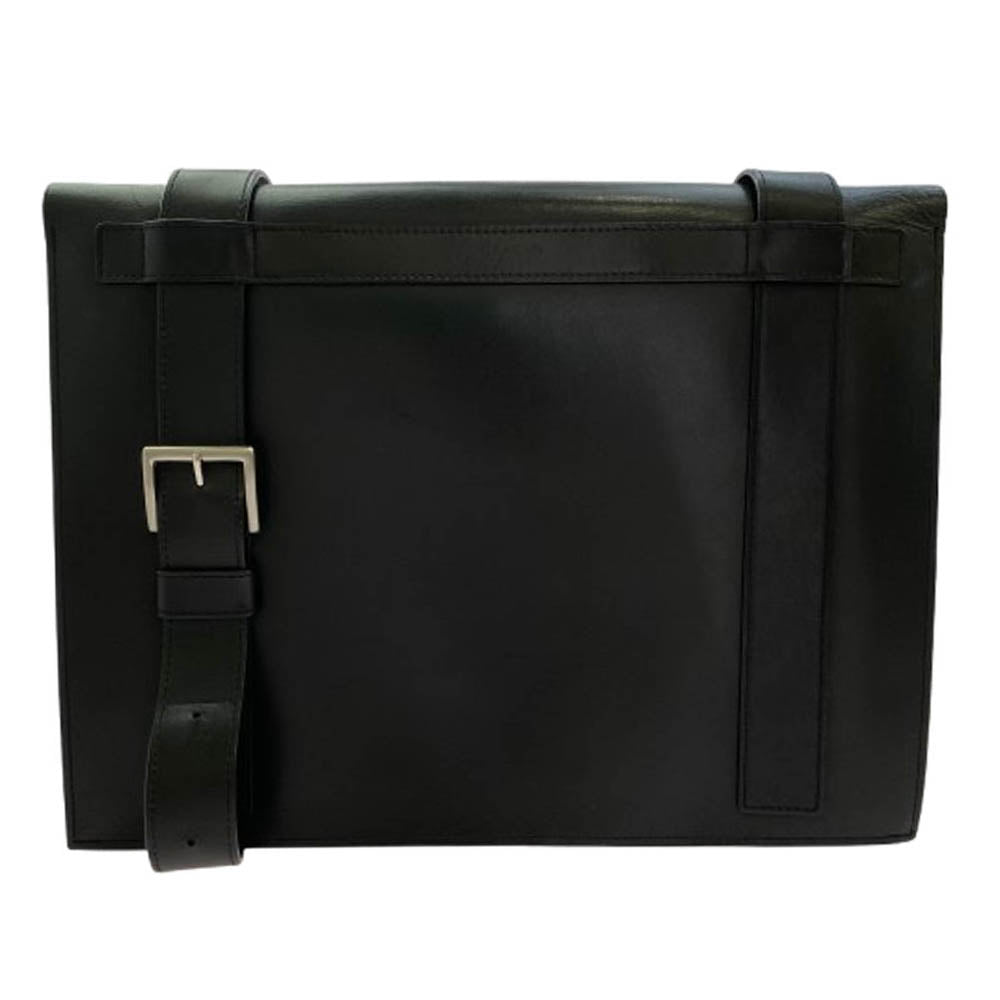 Yohji Yamamoto POUR HOMME ヨウジヤマモトプールオム CRAIN WAXED LEATHER FLAP SHOULDER BAG クレインワックス レザー フラップ ショルダーバッグ ブラック系【中古】