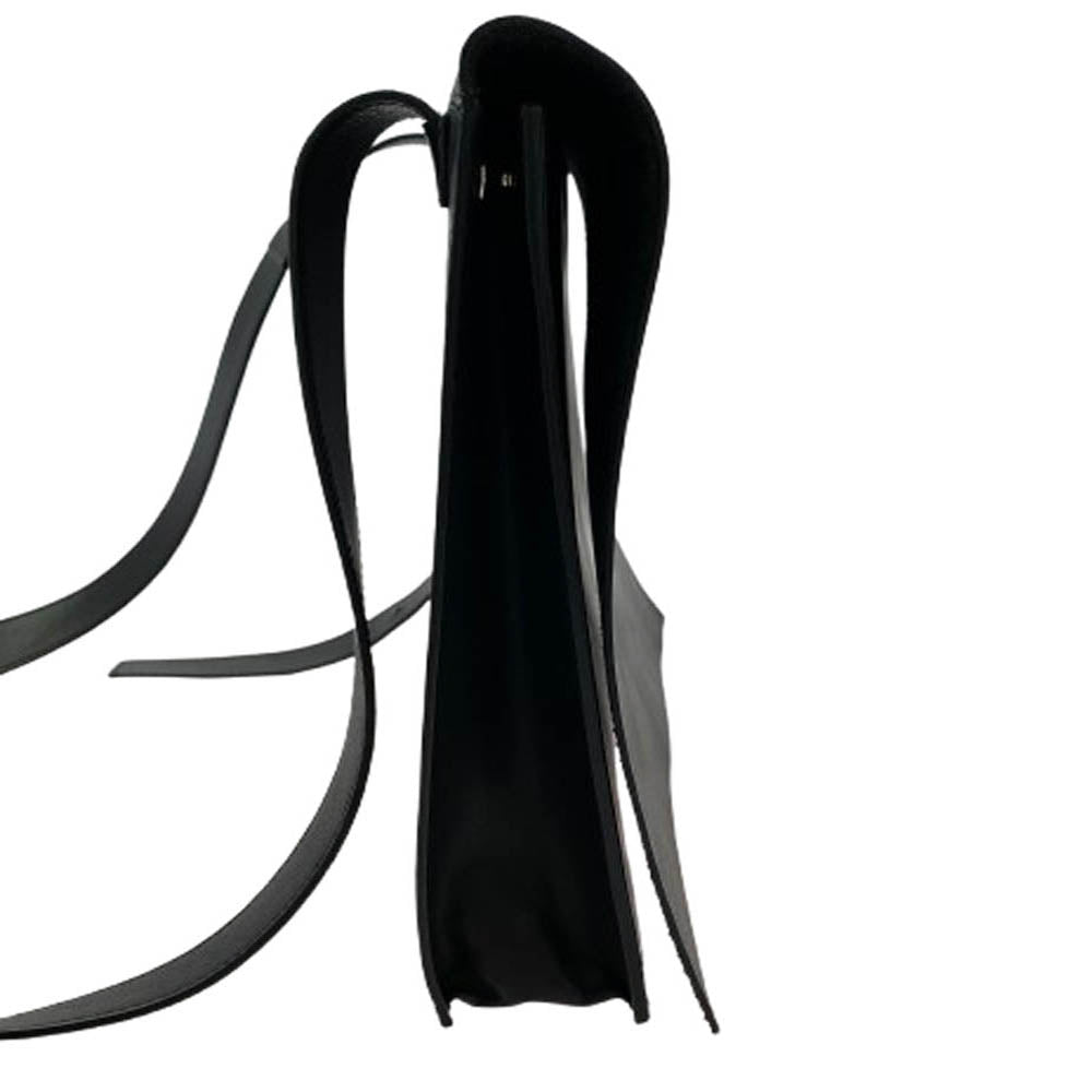 Yohji Yamamoto POUR HOMME ヨウジヤマモトプールオム CRAIN WAXED LEATHER FLAP SHOULDER BAG クレインワックス レザー フラップ ショルダーバッグ ブラック系【中古】