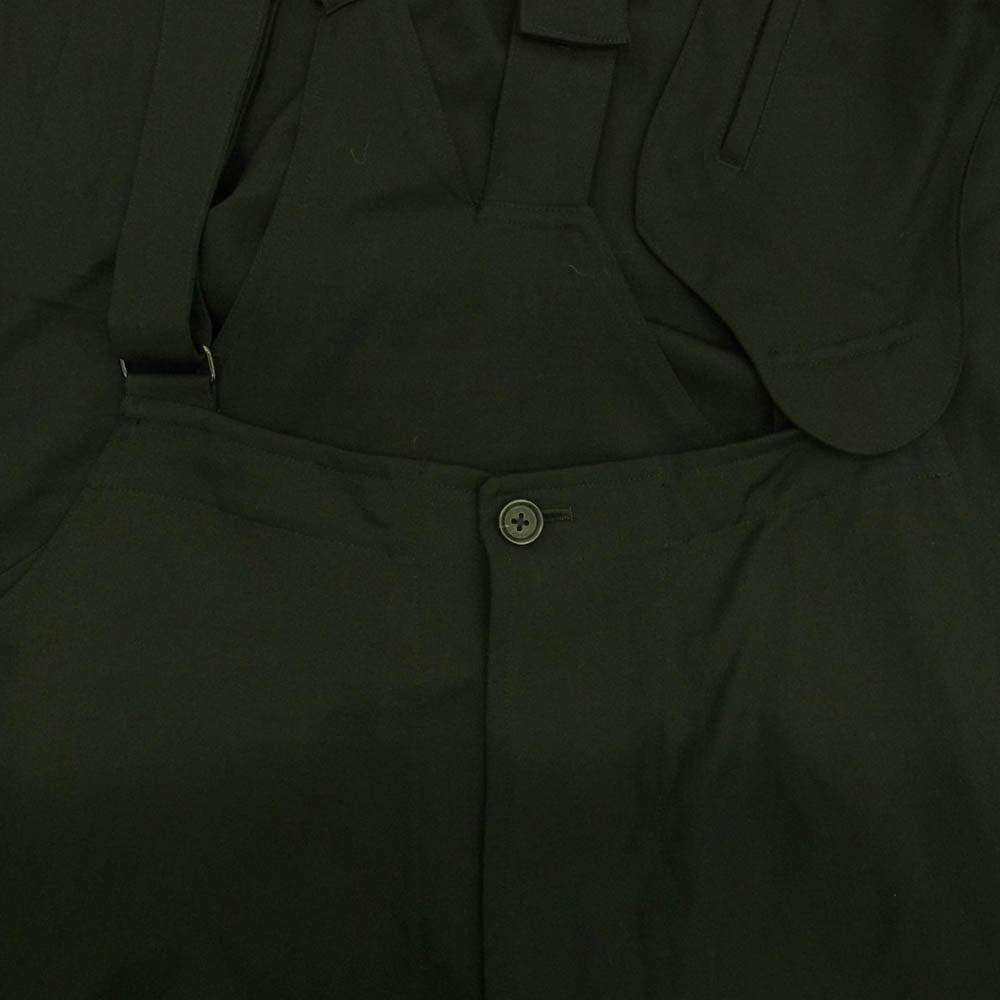 Yohji Yamamoto POUR HOMME ヨウジヤマモトプールオム 23SS HZ-D06-100 ウールギャバジン 変形 サスペンダー オーバーオール ブラック系【中古】