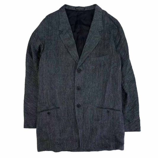 Yohji Yamamoto POUR HOMME ヨウジヤマモトプールオム 24SS HS-J24-302 FLAX TOP GABARDINE RAGLAN SLEEVE JACKET ラグランスリーブJK リネンツイル ジャケット ダークグレー系 4【中古】
