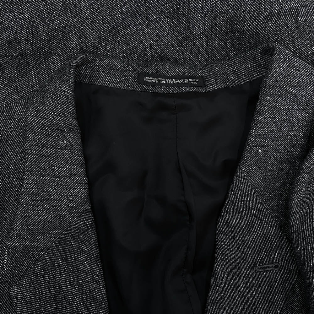 Yohji Yamamoto POUR HOMME ヨウジヤマモトプールオム 24SS HS-J24-302 FLAX TOP GABARDINE RAGLAN SLEEVE JACKET ラグランスリーブJK リネンツイル ジャケット ダークグレー系 4【中古】