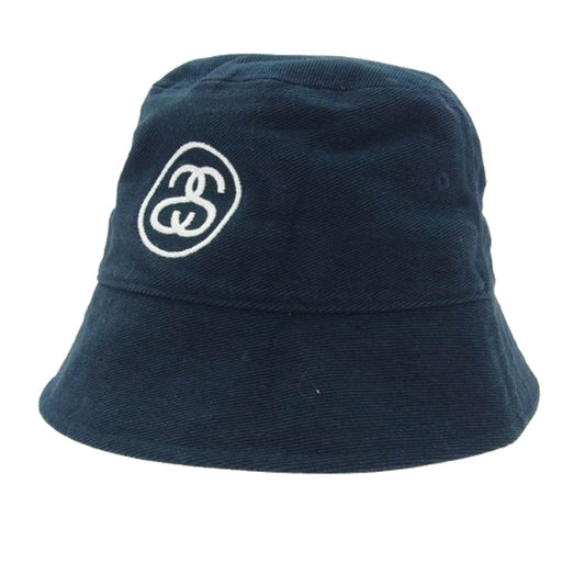 STUSSY ステューシー have a good vibe バケット ハット 帽子 ネイビー系 XL【中古】