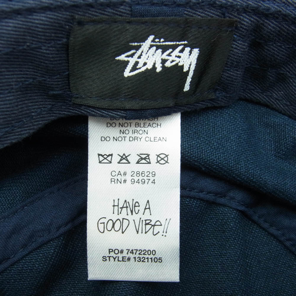 STUSSY ステューシー have a good vibe バケット ハット 帽子 ネイビー系 XL【中古】