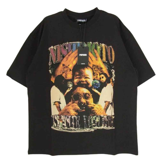 ニシモト イズ ザ マウス Rap S/S Tee ショートスリーブ ラップ Tシャツ ブラック系 M【極上美品】【中古】