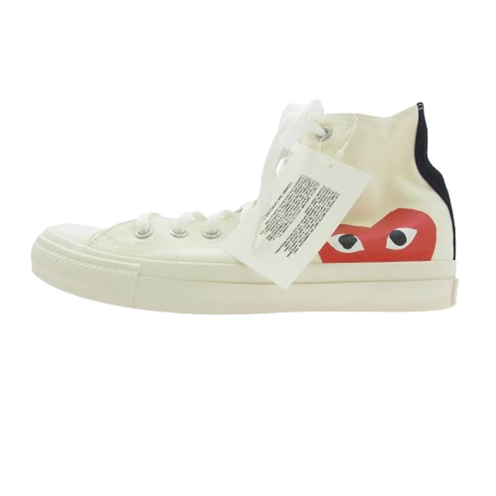 CONVERSE コンバース PLAY Comme des Gar?ons allstar プレイ コムデギャルソン オールスター ハイカット スニーカー オフホワイト系 27cm【美品】【中古】