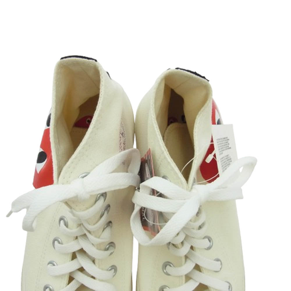 CONVERSE コンバース PLAY Comme des Gar?ons allstar プレイ コムデギャルソン オールスター ハイカット スニーカー オフホワイト系 27cm【美品】【中古】