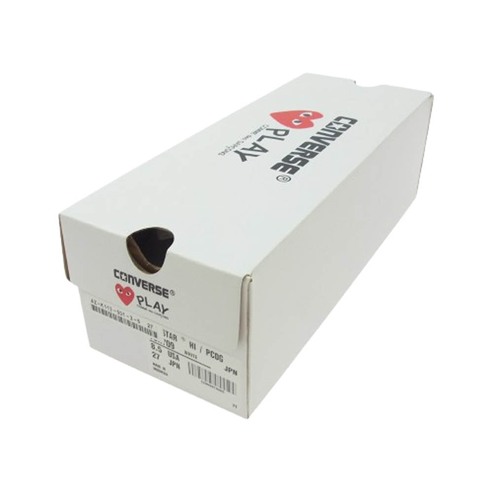 CONVERSE コンバース PLAY Comme des Gar?ons allstar プレイ コムデギャルソン オールスター ハイカット スニーカー オフホワイト系 27cm【美品】【中古】