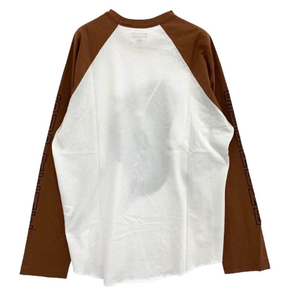 Supreme シュプリーム 22AW Demon Raglan デーモン プリント ラグラン 長袖 ロングスリーブ Tシャツ カットソー ロンT ホワイト系 ブラウン系 S【極上美品】【中古】