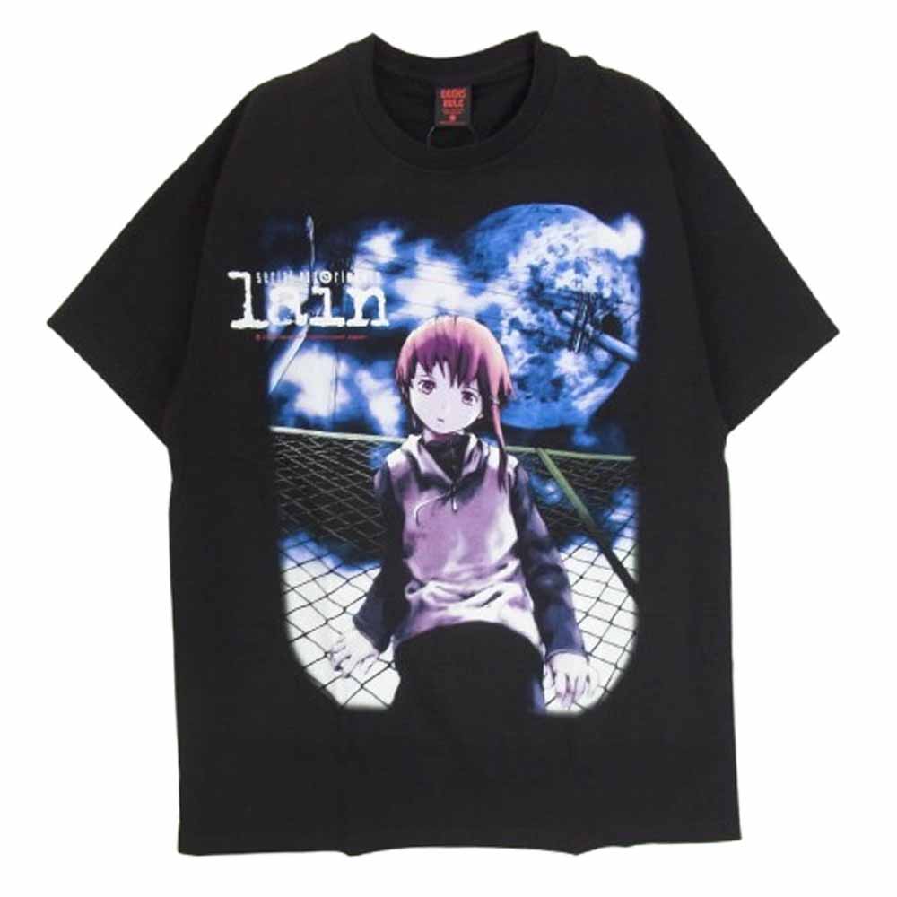 GEEKS RULE ギークスルール ×serial experiments lain 12 SILKSCREEN PRINTING T SHIRT 半袖 Tシャツ ブラック系 L【極上美品】【中古】