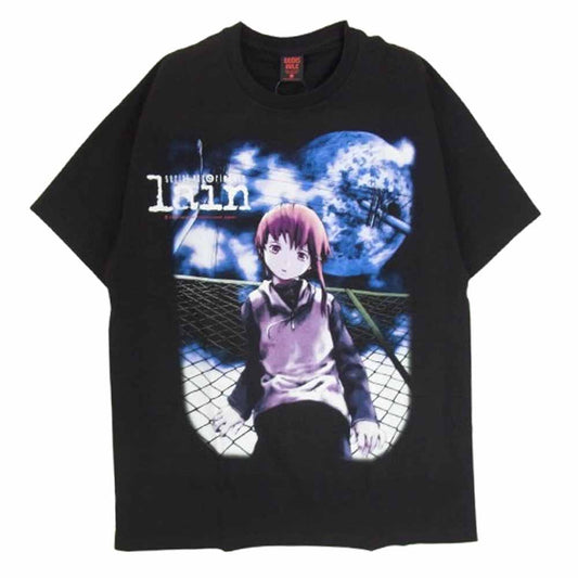 GEEKS RULE ギークスルール ×serial experiments lain 12 SILKSCREEN PRINTING T SHIRT 半袖 Tシャツ ブラック系 L【極上美品】【中古】