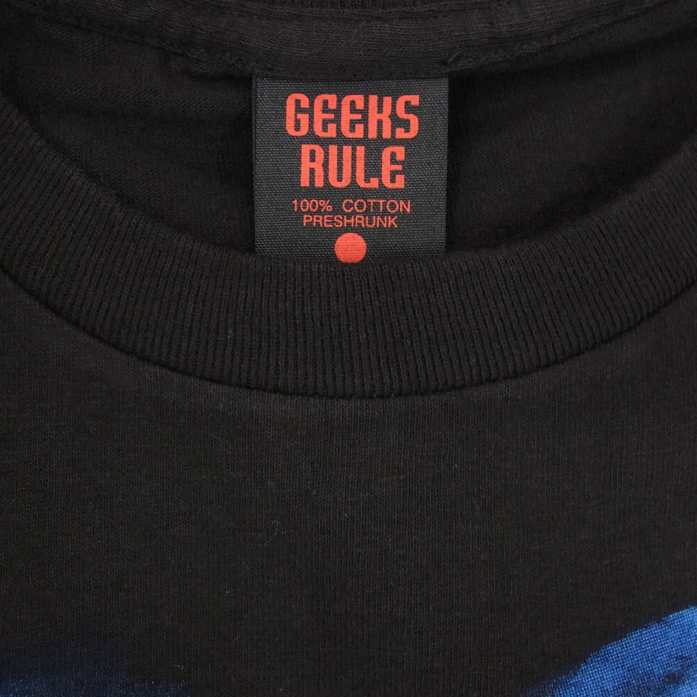 GEEKS RULE ギークスルール ×serial experiments lain 12 SILKSCREEN PRINTING T SHIRT 半袖 Tシャツ ブラック系 L【極上美品】【中古】