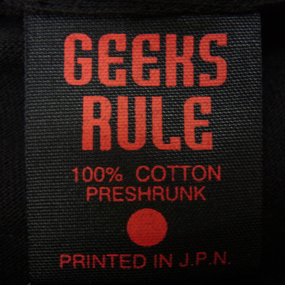 GEEKS RULE ギークスルール ×serial experiments lain 12 SILKSCREEN PRINTING T SHIRT 半袖 Tシャツ ブラック系 L【極上美品】【中古】