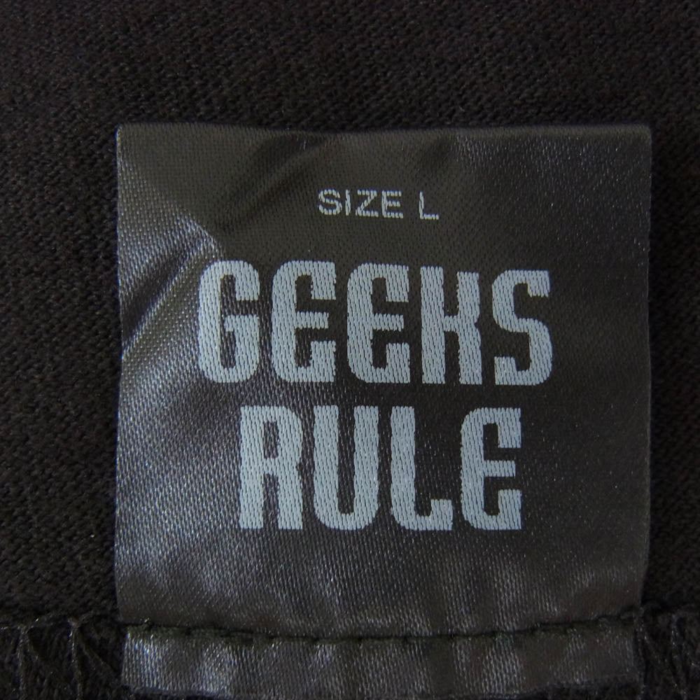 GEEKS RULE ギークスルール ×serial experiments lain 12 SILKSCREEN PRINTING T SHIRT 半袖 Tシャツ ブラック系 L【極上美品】【中古】