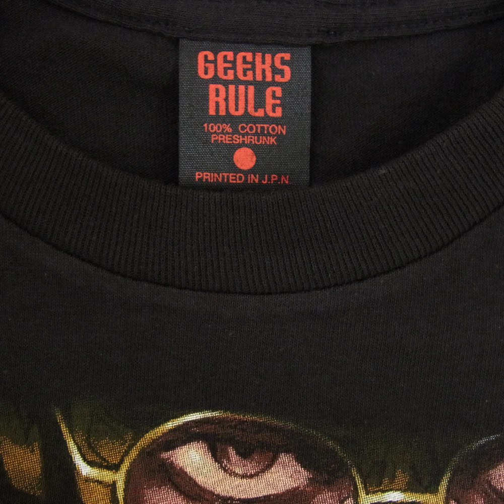 GEEKS RULE ギークスルール ×EVANGELION 15 SILKSCREEN PRINTING T SHIRT エヴァンゲリオン プリント 半袖 Tシャツ ブラック系 L【極上美品】【中古】