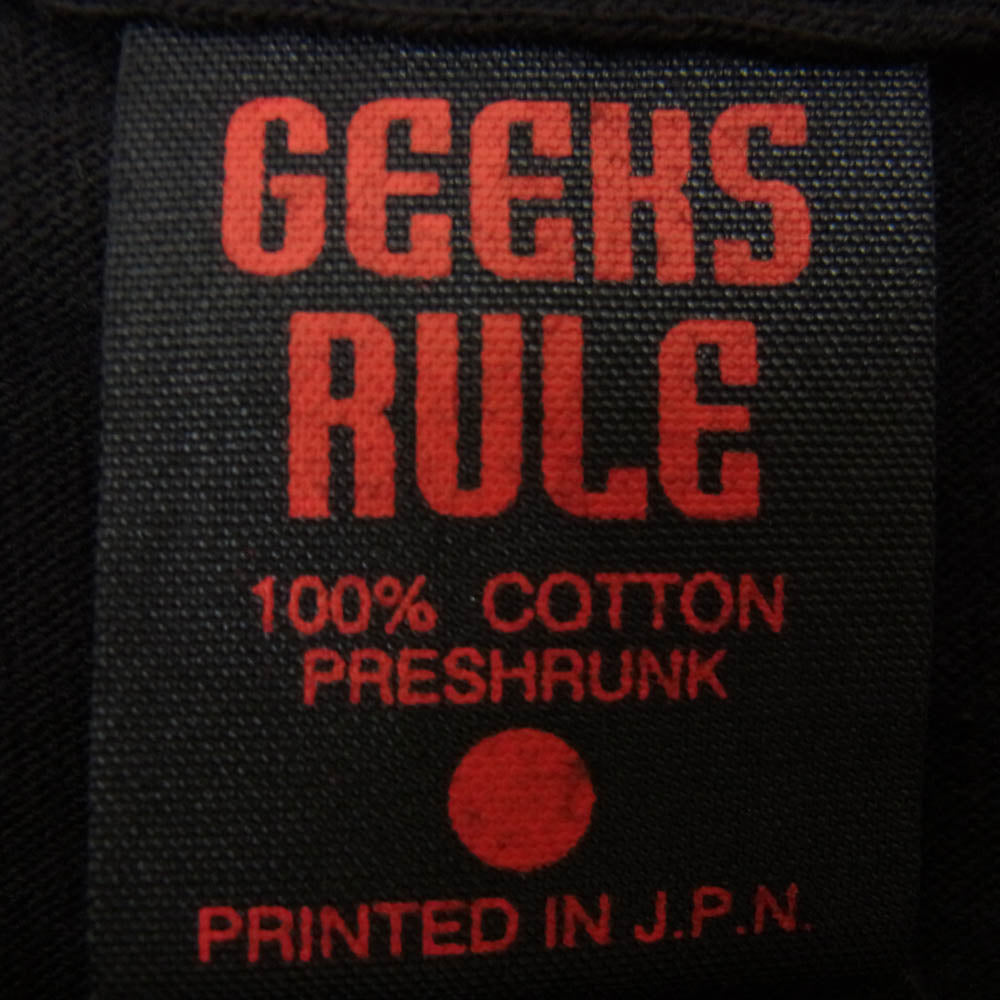 GEEKS RULE ギークスルール ×EVANGELION 15 SILKSCREEN PRINTING T SHIRT エヴァンゲリオン プリント 半袖 Tシャツ ブラック系 L【極上美品】【中古】