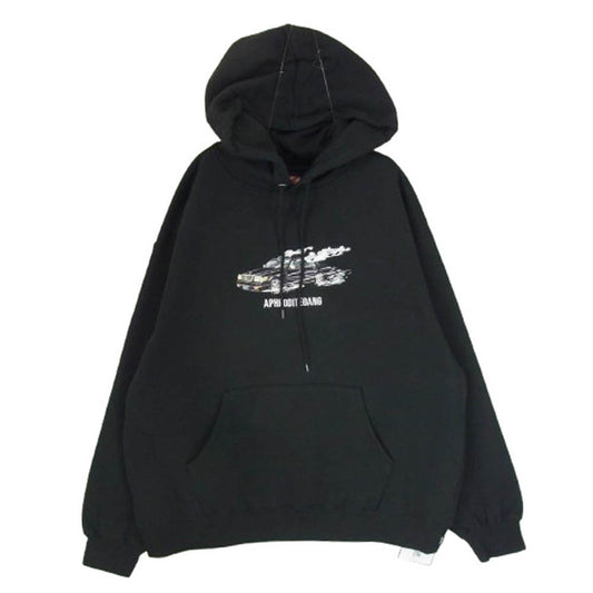 バッズプール ×葵産業 SMOKE CAR HOODED SWEAT SHIRT プルオーバー パーカー ブラック系 L【美品】【中古】