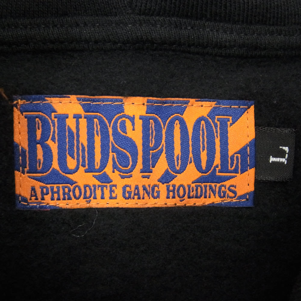 バッズプール ×葵産業 SMOKE CAR HOODED SWEAT SHIRT プルオーバー パーカー ブラック系 L【美品】【中古】
