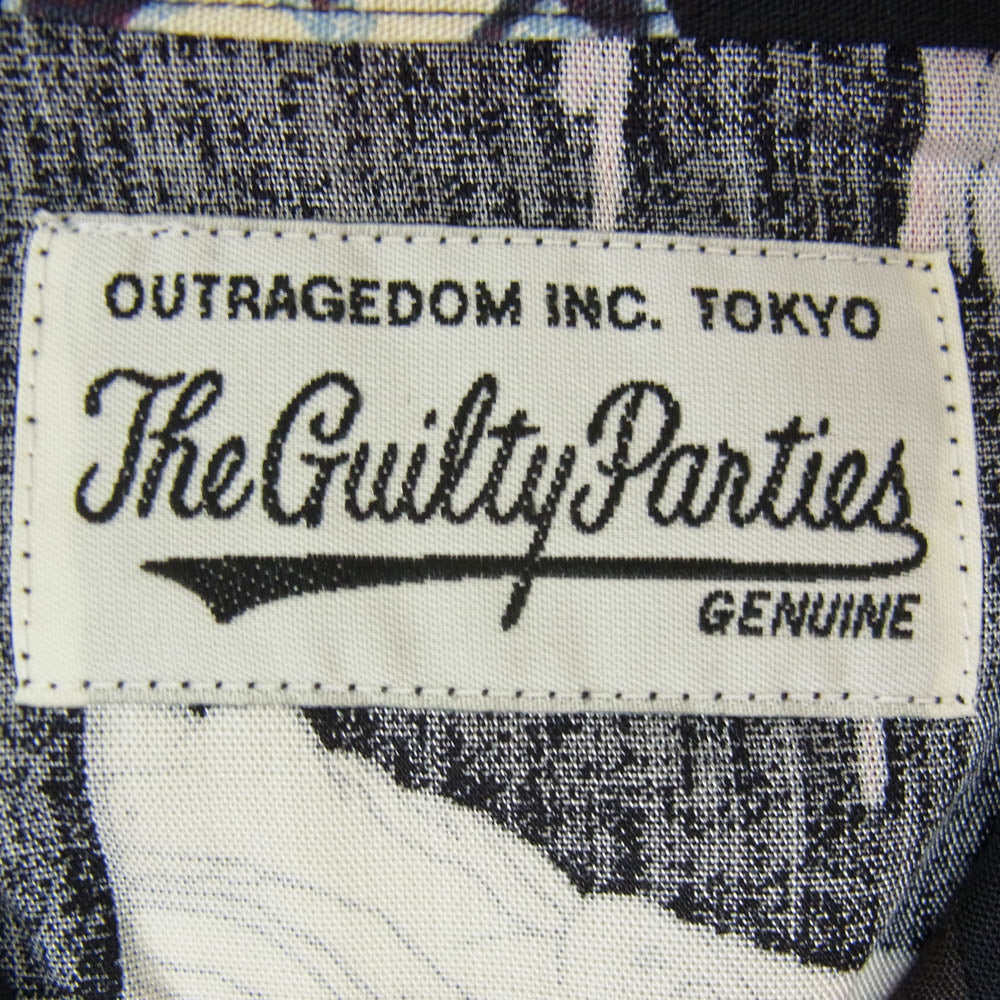 WACKO MARIA ワコマリア 19AW 19FWE-WMS-HI04 HAWAIIAN SHIRTS L/S お化け ハワイアン ロングスリーブ 長袖 シャツ ブラック系 S【新古品】【未使用】【中古】