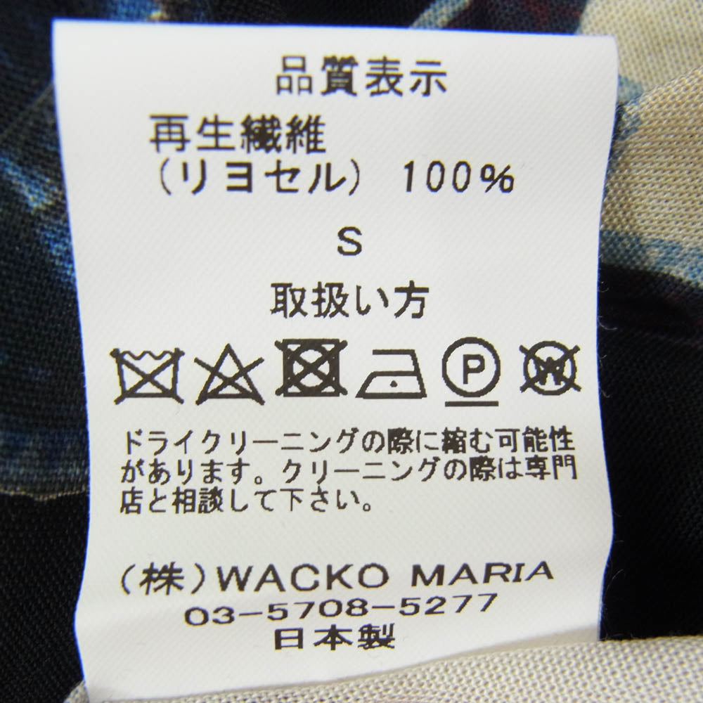WACKO MARIA ワコマリア 19AW 19FWE-WMS-HI04 HAWAIIAN SHIRTS L/S お化け ハワイアン ロングスリーブ 長袖 シャツ ブラック系 S【新古品】【未使用】【中古】