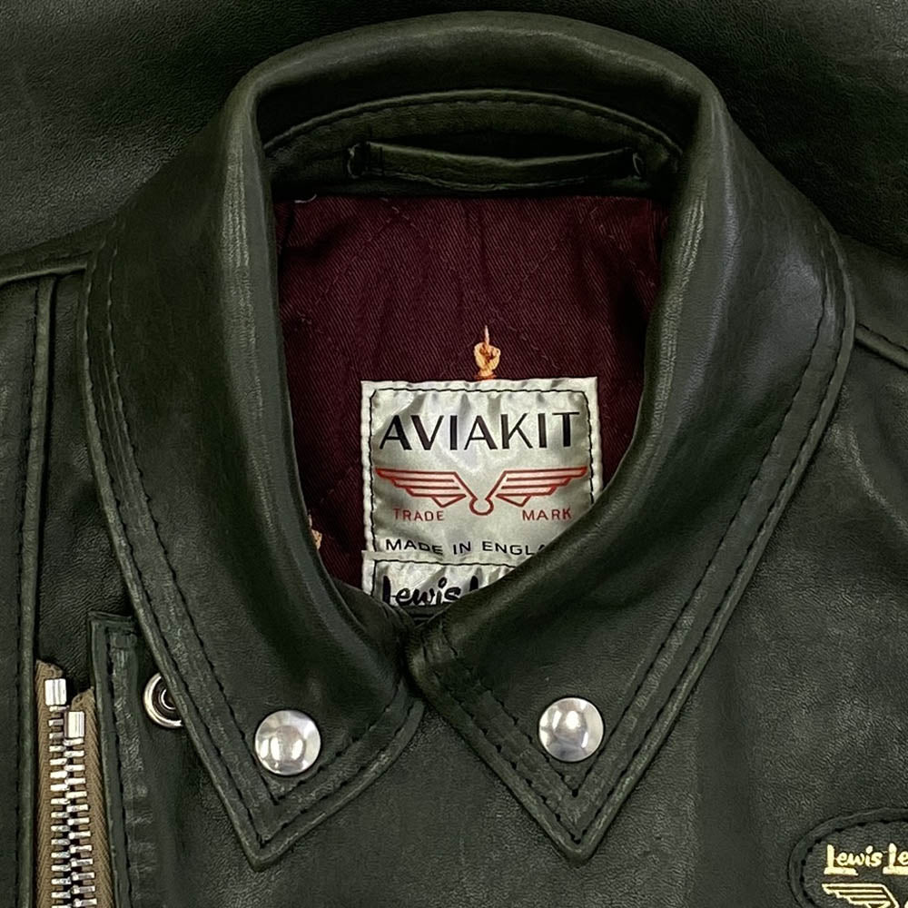 Lewis Leathers ルイスレザー UNDERCOVER Lightning Tight Fit アンダーカバー ライトニング シープレザー ライダース ジャケット グリーン系 36【中古】