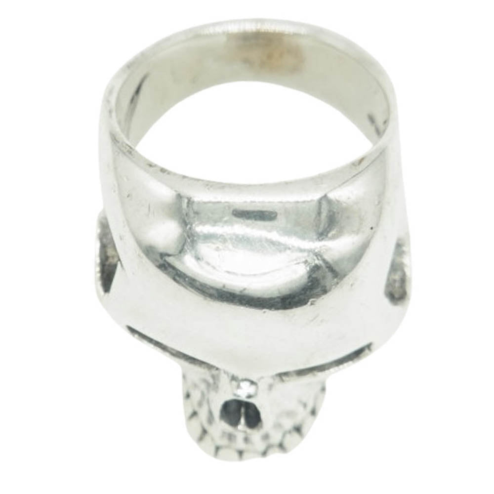 CRAZY PIG クレイジーピッグ EVIL SKULL RING LARGE ラージ エビルスカル リング シルバー系 18号【中古】