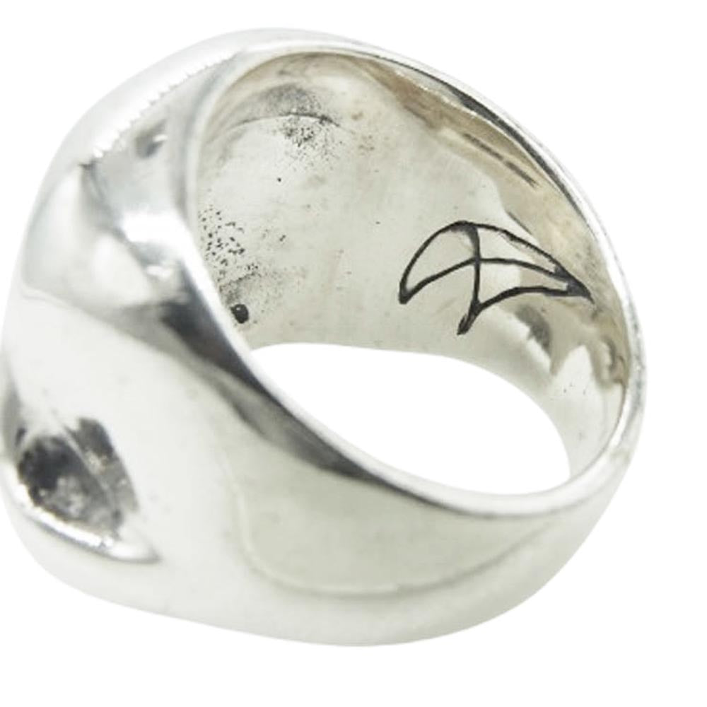 CRAZY PIG クレイジーピッグ EVIL SKULL RING LARGE ラージ エビルスカル リング シルバー系 18号【中古】