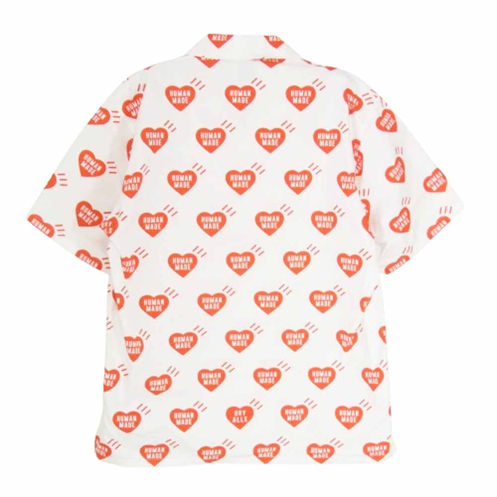 HUMAN MADE ヒューマンメイド HEART ALOHA SHIRT ハートロゴ オープンカラー 半袖 アロハシャツ ホワイト系 M【中古】