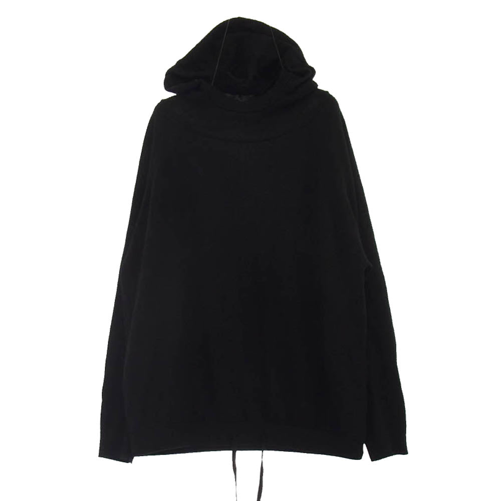 DUVETICA デュベティカ カシミヤ 100％ エルボーパッチ ニット パーカー ブラック系【中古】