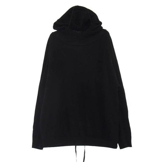 DUVETICA デュベティカ カシミヤ 100％ エルボーパッチ ニット パーカー ブラック系【中古】