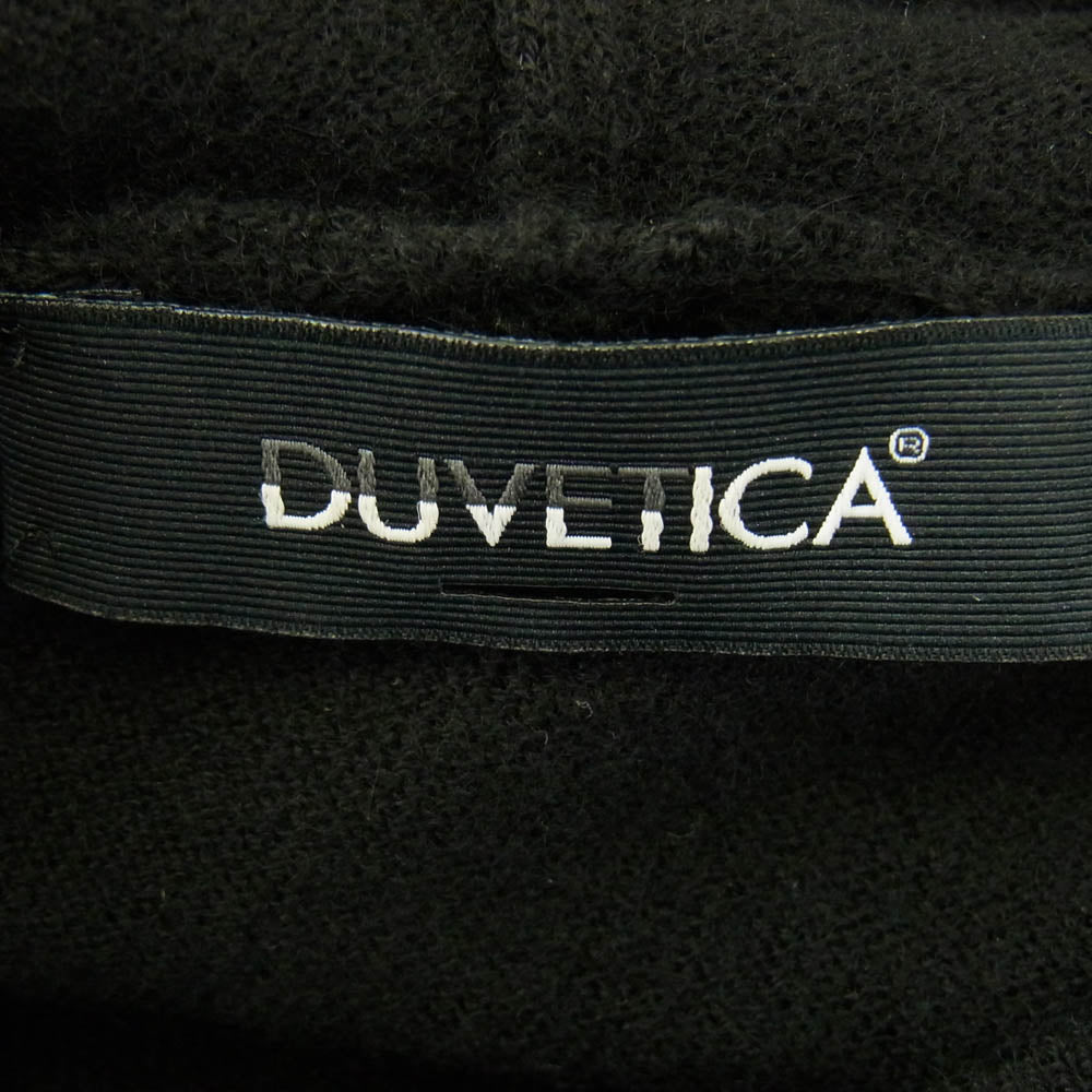 DUVETICA デュベティカ カシミヤ 100％ エルボーパッチ ニット パーカー ブラック系【中古】
