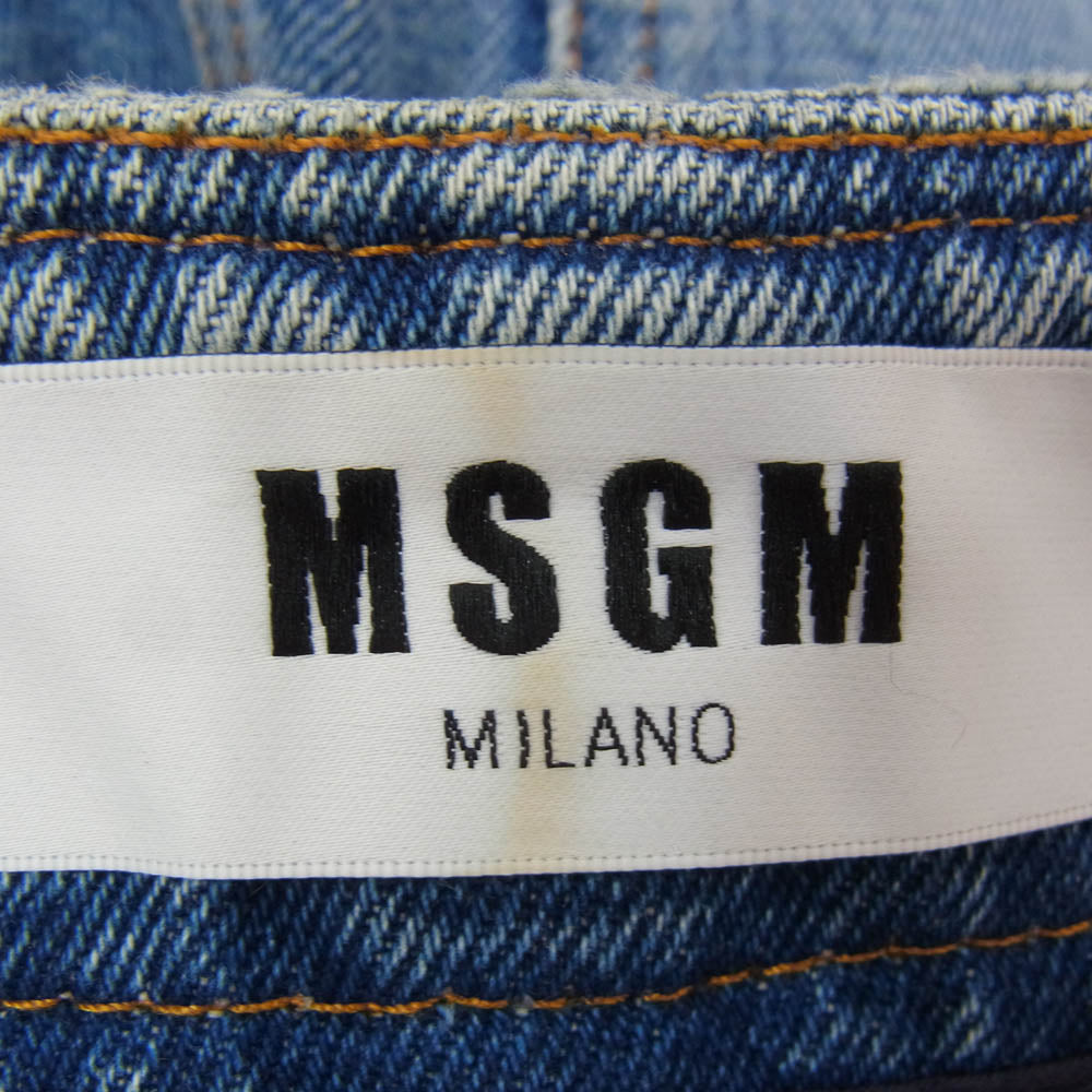 MSGM エムエスジーエム 2541MDP40L ベルテッド バギー デニム パンツ インディゴブルー系 38【美品】【中古】