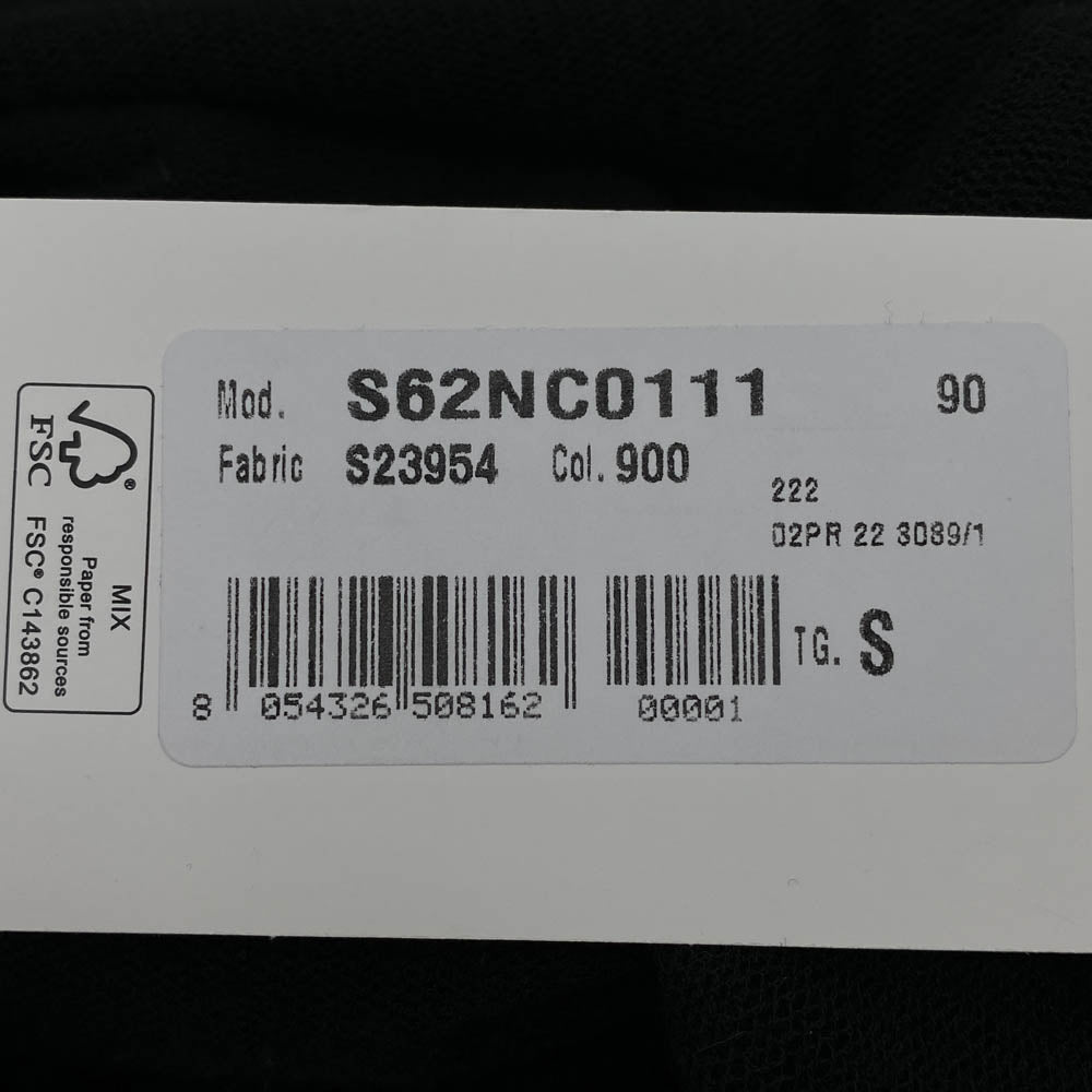 MAISON MARGIELA メゾンマルジェラ 22AW S62NC0111 MM6 Black Logo Sheer Top シアーニット トップ SIXロゴ 長袖 Tシャツ ブラック系 S【中古】