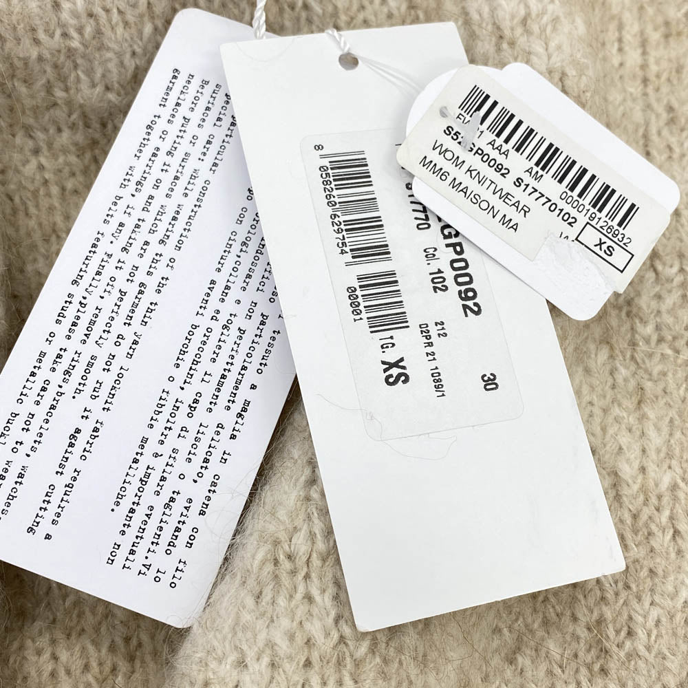 MAISON MARGIELA メゾンマルジェラ 21AW S52GP0092 MM6 ヘアリー ロールネック ニット セーター ベージュ系 XS【中古】
