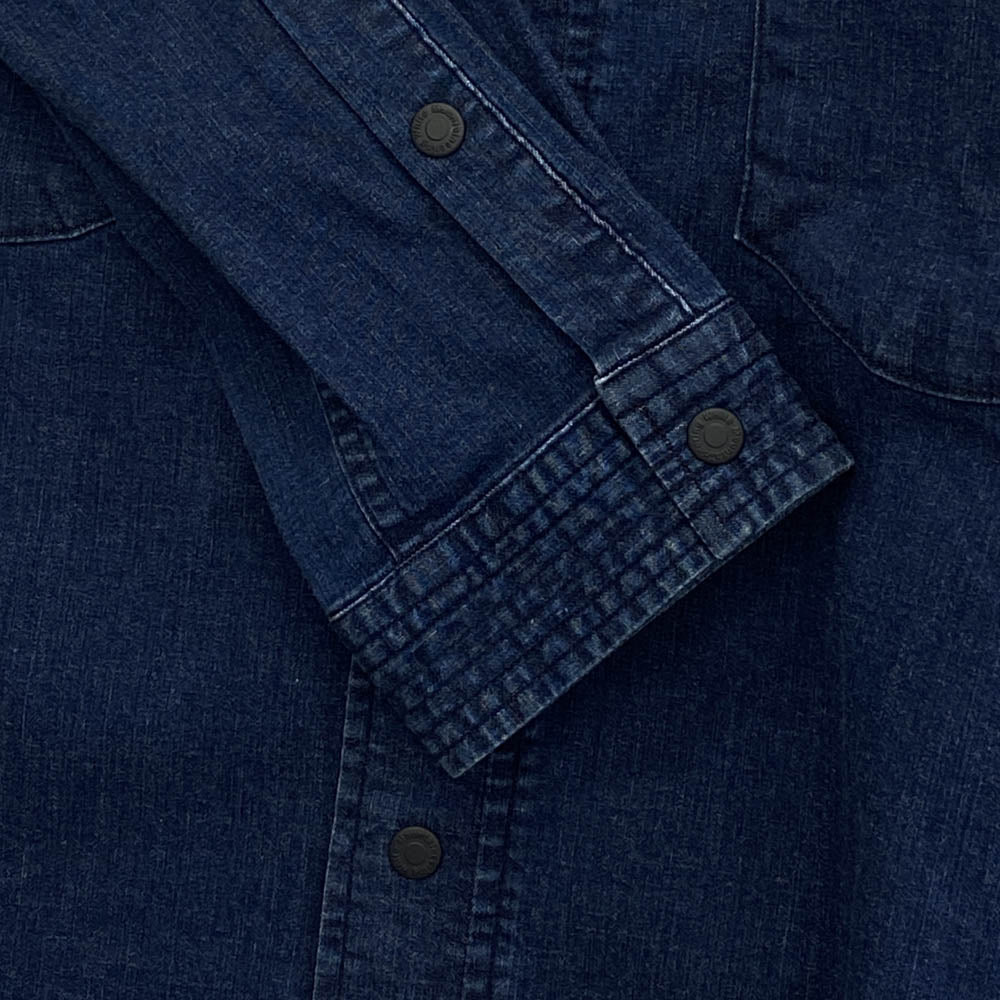 WHITE MOUNTAINEERING ホワイトマウンテニアリング 21AW WM2173111 襟コーデュロイ切替 スナップボタン デニム シャツ インディゴブルー系 2【中古】