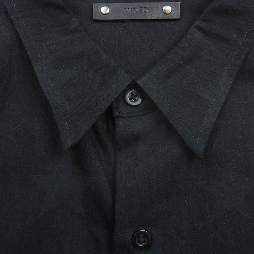 MINEDENIM マインデニム 2008-5003-98-032 シャドウスター 総柄 長袖 デニム シャツ ブラック系 3【中古】