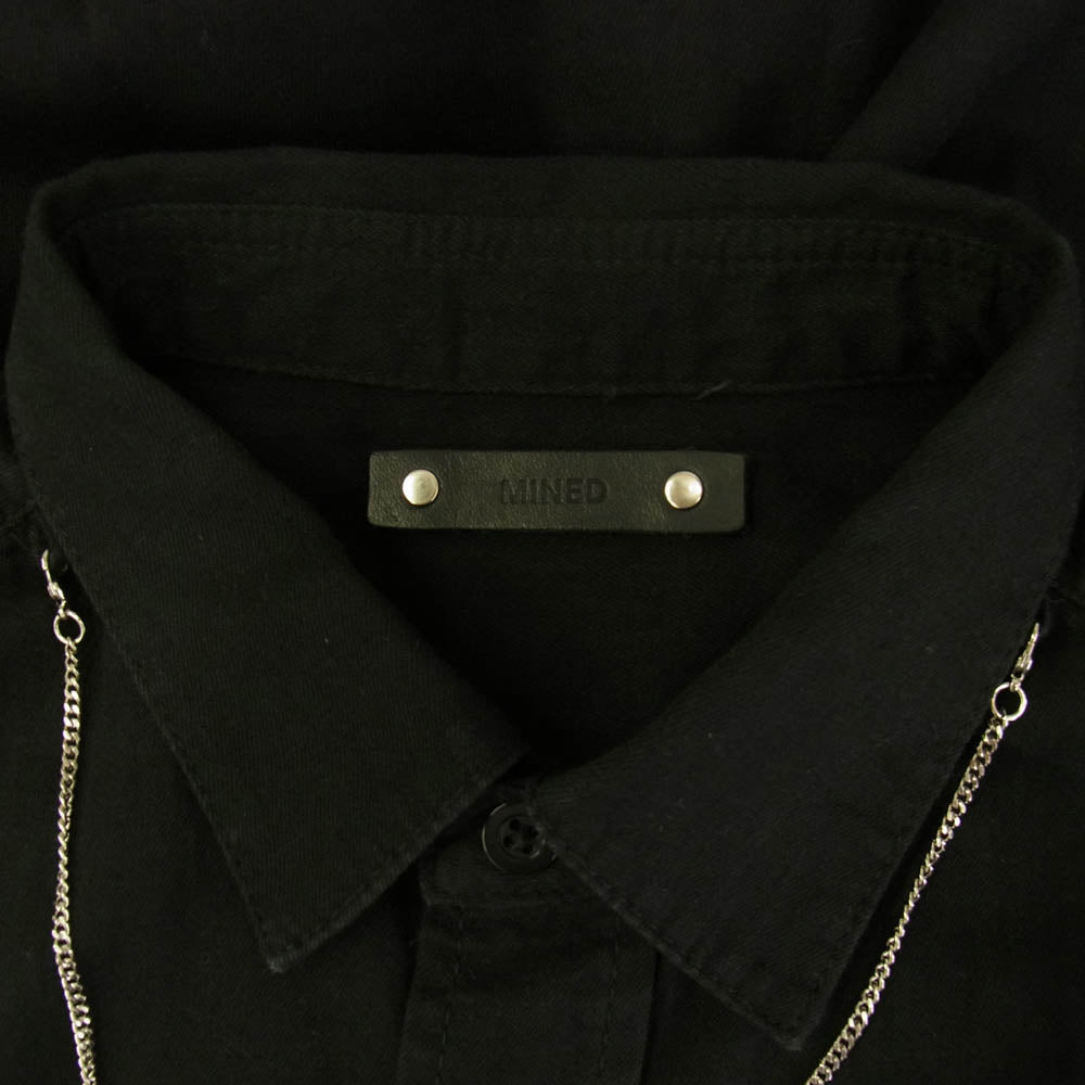 MINEDENIM マインデニム 2106-5001-91-022 チェーン 半袖 シャツ ブラック系 M【中古】
